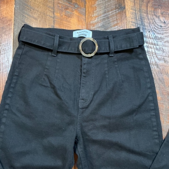 Reformation Marilyn High & Skinny Black Jeans with Belt Women’s Size 29 - Picture 4 of 8
